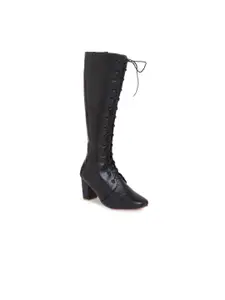 Sole To Soul Black High-Top Block Heeled Boots