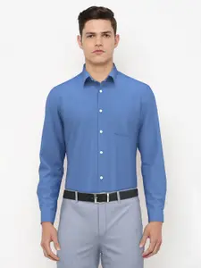 Peter England Elite Men Blue Pure Cotton Formal Shirt