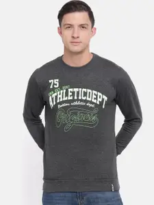 ONN Men Charcoal Grey Printed Sweatshirt