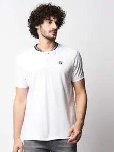 Pepe Jeans Men White Henley Neck T-shirt