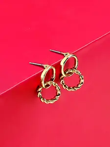 AMI Gold-Toned Contemporary Drop Earrings