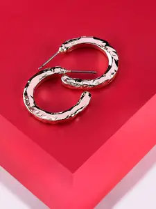 AMI Rose Gold-Plated Contemporary Hoop Earrings