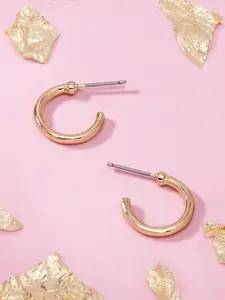 AMI Gold-Toned Contemporary Half Hoop Earrings