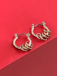 AMI Rose Gold-Plated Contemporary Hoop Earrings
