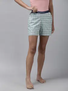 Van Heusen Women Light Checkered Plush Back Lounge Shorts