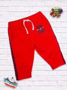 MeeMee Boys Red Solid Track Pants