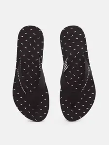 Tommy Hilfiger Women Black Brand Logo Printed Thong Flip-Flops