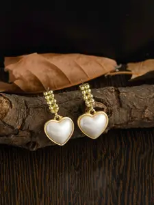 E2O Gold-Toned Heart Shaped Drop Earrings