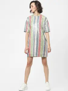 ONLY Multicoloured Sequinned A-Line Dress