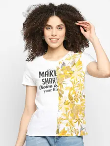 Pepe Jeans Women Off White Graphic Printed T-shirt