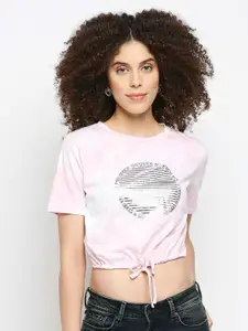 Pepe Jeans Women Pink Printed T-shirt