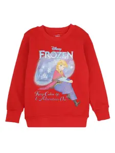 PROTEENS Girls Red Frozen Featured Printed Sweatshirt