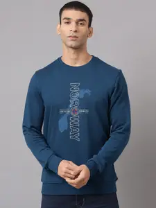 Richlook Men Navy Blue Printed Sweatshirt