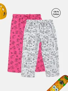 HOMEGROWN HOMEGROWN Girls Pack Of 2 Cotton Printed Lounge Capris