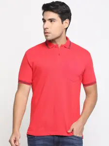 Masculino Latino Men Red Polo Collar T-shirt