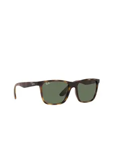 Ray-Ban Men Green Lens & Brown Square Sunglasses with UV Protected Lens