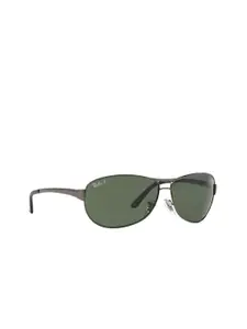 Ray-Ban Men Green Lens & Gunmetal-Toned Aviator Sunglasses 8901279141048
