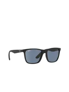 Ray-Ban Men Blue Lens & Black Wayfarer Sunglasses with UV Protected Lens
