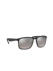 Ray-Ban Men Grey Lens & Black Square Sunglasses 8056597036030