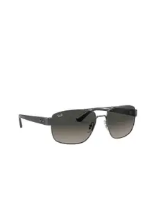 Ray-Ban Men Grey Lens & Gunmetal Oversized Sunglasses UV Protected Lens 8056597242936