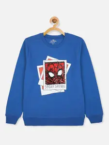 Kids Ville Boys Blue Spiderman Printed Sweatshirt