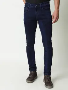 RARE RABBIT Men Navy Blue Comfort Slim Fit Stretchable Jeans