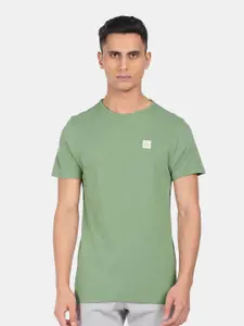 Arrow Men Green Pure Cotton T-shirt