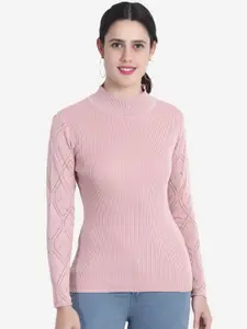 JoE Hazel Women Pink Cable Knit Pullover