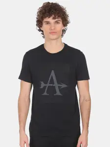 Arrow Sport Men Black Printed T-shirt