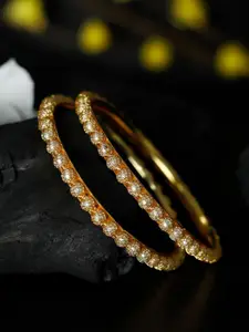 Priyaasi Gold-Plated Pearls Studded Set of 2 Bangles