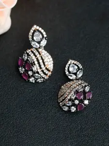 Priyaasi Rose Gold Floral Studs Earrings