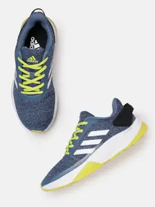 ADIDAS Men Blue & White Woven Design Run Steady Running Shoes