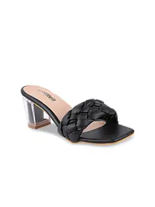 Shoetopia Women Black Block Sandals