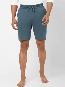 Ajile by Pantaloons Men Teal Blue Slim Fit Pure Cotton Shorts