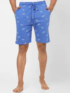 Ajile by Pantaloons Men Blue Printed Slim Fit Shorts