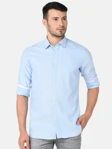 J Hampstead Men Blue Classic Slim Fit Casual Shirt