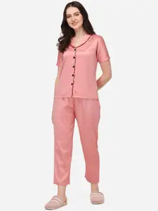 Smarty Pants Women Pink & Black Night suit