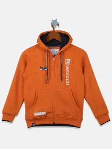 Monte Carlo Boys Brown Printed Hooded Sweatshirt