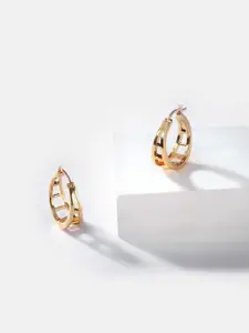 SHAYA Gold-Toned Contemporary Hoop Earrings
