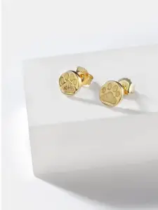 SHAYA Gold-Toned Contemporary Studs Earrings