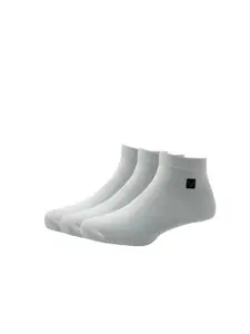 Allen Solly Men Pack Of 3 White Solid Ankle-Length Socks