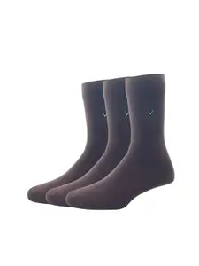 Allen Solly Men Pack Of 3 Brown Solid Calf-Length Socks