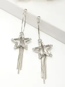 AVANT-GARDE PARIS Silver-Toned Star Shaped Drop Earrings