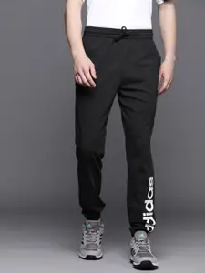 ADIDAS Men Black Brand logo Printed Sustainable Track Pants