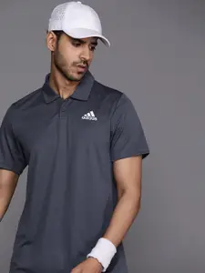 ADIDAS Men Navy Blue Polo Collar T-shirt with Heat. Rdy Technology