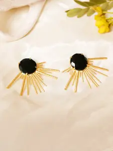 XAGO Black & Gold Contemporary Studs Earrings