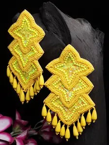Moedbuille Yellow Contemporary Drop Earrings