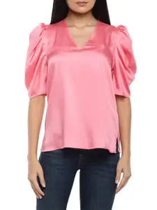 DKNY Pink Puff Sleeves Top