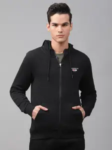 LINDBERGH Men Black Solid Hooded Sweatshirt