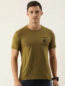 Flying Machine Men Green Slim Fit T-shirt